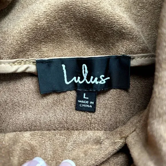 Lulus Suede With Love Moto Zipper Jacket Womens Size Large Biker Zipper Fall - Picture 5 of 11